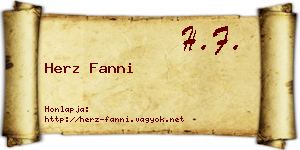 Herz Fanni névjegykártya